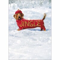 Avanti Jingle Dog Funny / Humorous Dachshund Christmas Card Perspective: Main