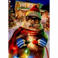 Avanti Prairie Dog Christmas Lights Funny Christmas Card Perspective: Main