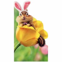Avanti Chipmunk Bunny In Tulip Cute Little Big Funny Die Cut Easter Card Perspective: Main