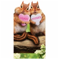 Avanti Chipmunk Hearts Cute Little Big Funny Die Cut Valentine's Day Card Perspective: Main