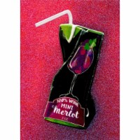 Avanti Red Wine Juice Box A-Press Funny Feminine Birthday Card Perspective: Main