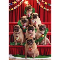 Avanti Pug Christmas Tree Funny / Humorous Dog Christmas Card Perspective: Main
