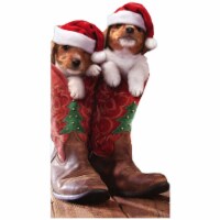 Avanti Christmas Puppies in Cowboy Boots Little Big Funny Dog Christmas Card Perspective: Main