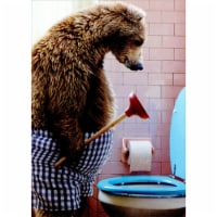 Avanti Bear With Toilet Plunger Funny Father's Day Card for Dad Perspective: Main