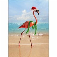 Avanti Press Greeting Card Christmas Flamingo Wearing Christmas Wreath Perspective: Main