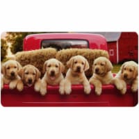 Avanti Labrador Puppies in Red Truck Little Big Funny Cute Dog Valentine's Day Card Perspective: Main