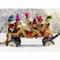 Avanti Press Greeting Card Christmas Puppies in Wagon Perspective: Main