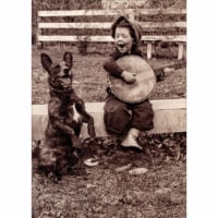 Avanti Young Child Playing Banjo with Dog America Collection Funny / Humorous Thank You Card Perspective: Main