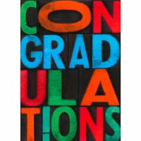 Avanti Congratulations: Bold Letters on Black Congratulations Card Perspective: Main