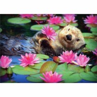 Avanti Relaxing Otter in Pond of Water Lilies Cute Mother's Day Card Perspective: Main