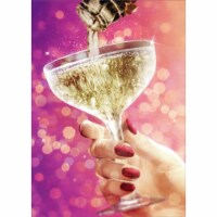 Avanti Hand Holding Champagne Glass on Pink Mother's Day Card Perspective: Main