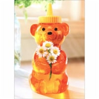 Avanti Honey Bear Holding Bunch of White Daisies Cute Valentine's Day Card Perspective: Main