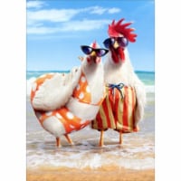 Avanti Press Greeting Card Anniversary Chicken Couple On Beach Perspective: Main