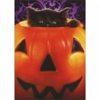 Avanti Press Greeting Cards Halloween Kitten in Pumpkin Bucket Perspective: Main