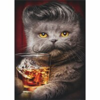Avanti Press Greeting Card Birthday - Gray Cat with Mustache Perspective: Main