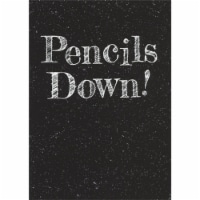 Avanti Pencils Down: White Lettering on Black with White Speckles Graduation Card Perspective: Main