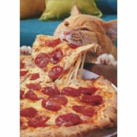Avanti Press Greeting Card Cat Eating Whole Pizza Perspective: Main