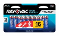 Rayovac AA Alkaline Batteries Carded - Total Qty: 1; Each Pack Qty: 16; Total Items Rec: 16