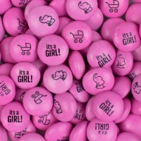 2lb It's a Girl Baby Shower Pink Candy Milk Chocolate Minis (Approx. 1,000 pcs) - Bulk Candy