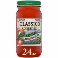 Classico Organic Tomato & Basil Spaghetti Pasta Sauce with No Sugar Added Perspective: Main
