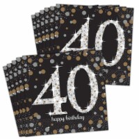 Amscan 269909 Sparkling Celebration 40th Lunch Napkins - 16 Piece