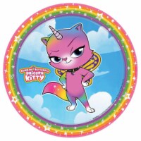 Amscan 307512 7 in. Rainbow Butterfly Unicorn Kitty Plates, Pack of 8