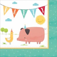 Amscan 619527 Barnyard Birthday Lunch Napkins - Pack of 8