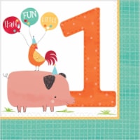 Amscan 619540 Barnyard 1st Birthday Lunch Napkins - Pack of 16