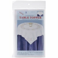 Jack Dempsey Stamped White Perle Edge Table Topper 35 X35 -Starburst Of Hearts