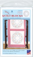 Jack Dempsey Stamped White Quilt Blocks 18 X18  6/Pkg-Starburst Of Hearts