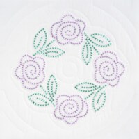 Jack Dempsey Stamped White Quilt Blocks 18 X18  6/Pkg-Four XX Roses