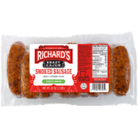 Richard's® Cajun Foods Krazy Cajun Green Onion Smoked Sausage Link Perspective: Main