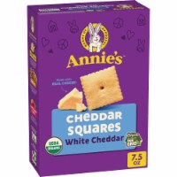 Annie's Organic Cheddar Squares White Cheddar Baked Crackers Perspective: Main