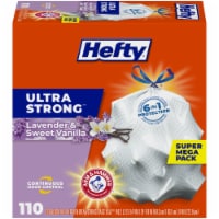Hefty® Ultra Strong™ Lavender & Vanilla 13 Gallon Tall Kitchen Drawstring Trash Bags Super Mega Pack Perspective: Main