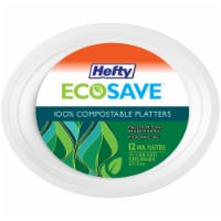 Hefty EcoSave™ 100% Compostable Large Oval Platters Perspective: Main
