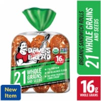 Dave's Killer Bread 21 Whole Grains and Seeds Organic Sandwich Rolls, Organic Sub Rolls, 6 Count