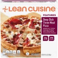Lean Cuisine Features Deep Dish Three Meat Frozen Pizza Perspective: Main