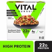 Vital Pursuit Southwest Style Beef Taco Bowl High Protein GLP-1 Friendly Frozen Meal Perspective: Main