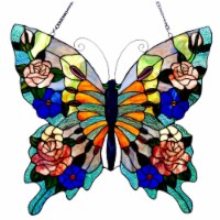 Chloe CH1P545BA24-GPN 22.5 x 24 in. Lighting Tiffany Glass Butterfly Window Panel