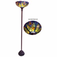 LIAISON Tiffany-style 1 Light Victorian Torchiere Floor Lamp 15 Shade