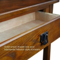 Leick Furniture Wood Mission Console Table in Russet Oak
