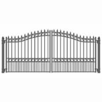 Aleko DG14LOND-UNB 14 ft. London Style Iron Wrought Dual Swing Driveway Gate