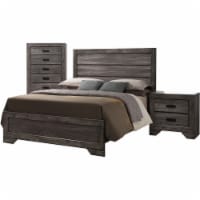 Drexel 3Pc Bedroom Suite: Queen Bed, Chest, Nightstand - Gray, Weathered