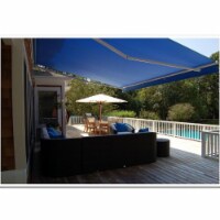 ALEKO Retractable Motorized 20 x 10 Feet Home Patio Canopy Awning Sunshade Blue Color