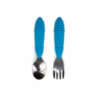 Bumkins Stainless Toddler Steel Fork and Spoon Heads - Blue