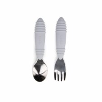 Bumkins Stainless Toddler Steel Fork and Spoon Heads - Gray