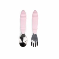 Bumkins Stainless Toddler Steel Fork and Spoon Heads - Pink