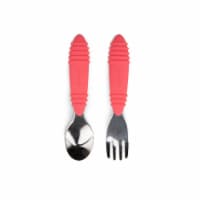 Bumkins Stainless Toddler Steel Fork and Spoon Heads - Red