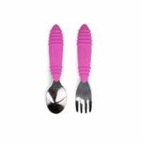 Bumkins Stainless Toddler Steel Fork and Spoon Heads - Purple