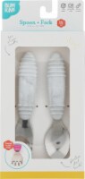 Bumkins Stainless Toddler Steel Fork and Spoon Heads - White